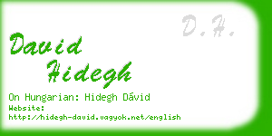 david hidegh business card