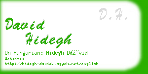 david hidegh business card